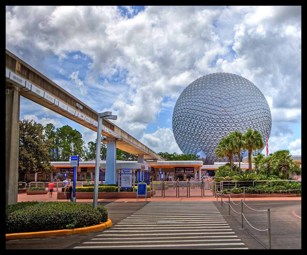 Epcot Center Walking To HDr By Cory Disbrow All Rights