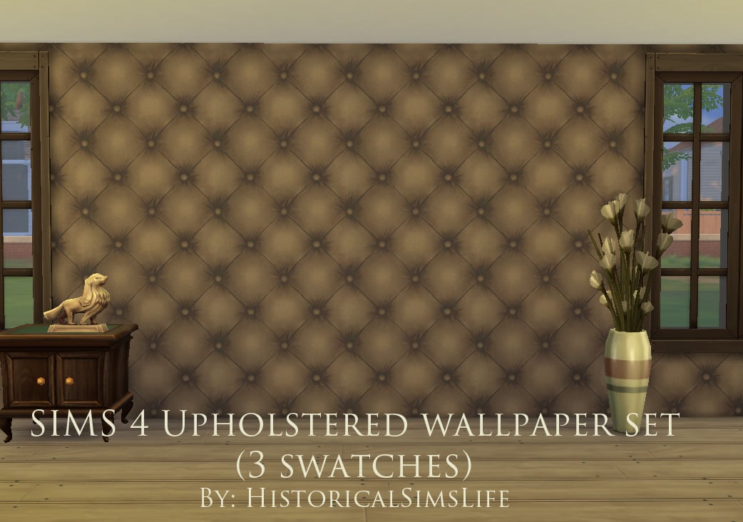 Mod The Sims Upholstered Panels Wallpaper Set