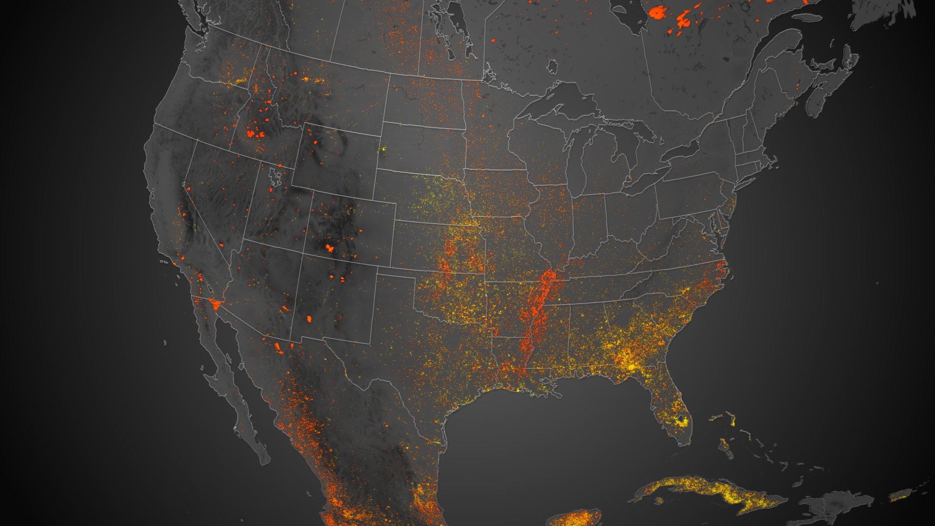 Continent on Fire Map Shows 6 Months of Wildfires Burning North