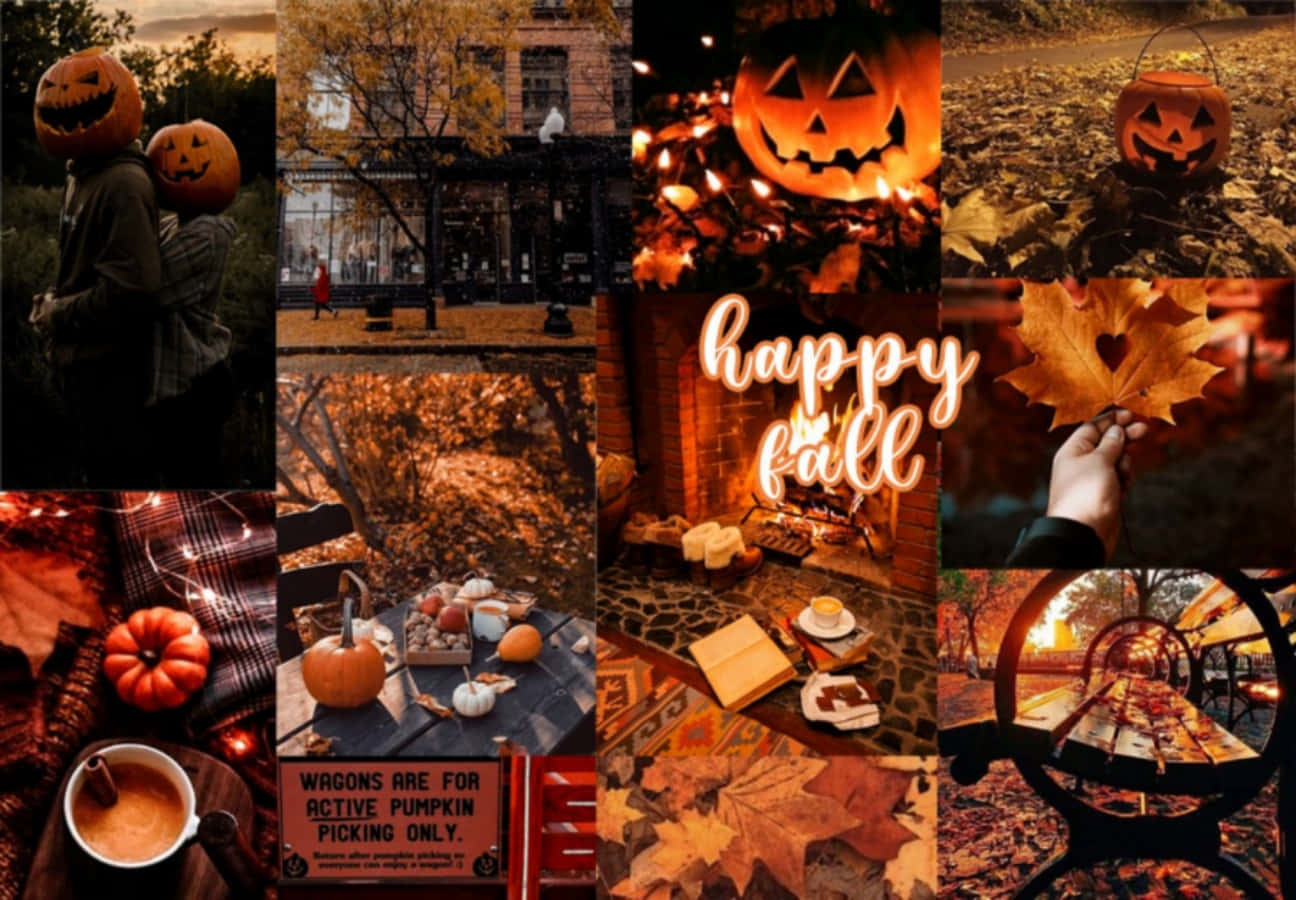 Halloween Fall Vibe Collage Picture Wallpaper
