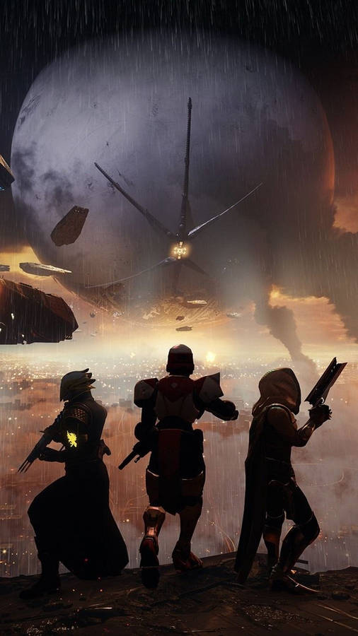 Destiny iPhone Characters Silhouette Wallpaper