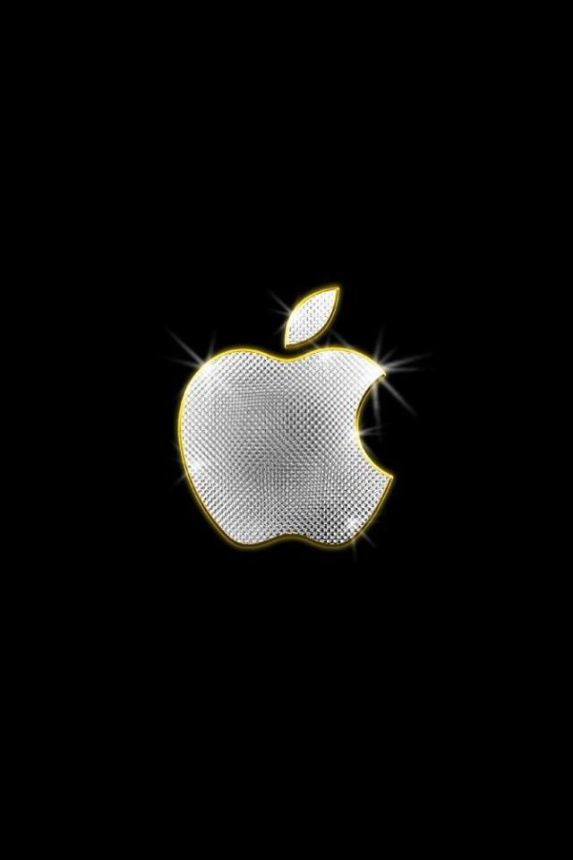 Shiny Metal Apple Logo Wallpaper iPhone
