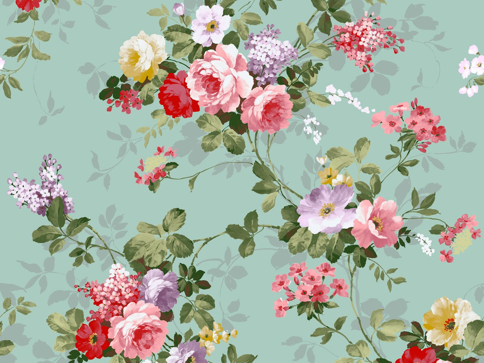 Download Classic Floral Vintage Design Wallpaper