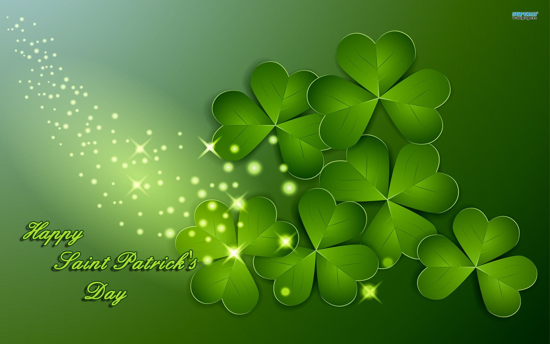 Threeleaf clover and Saint Patricks Day on a green background HD wallpaper  download