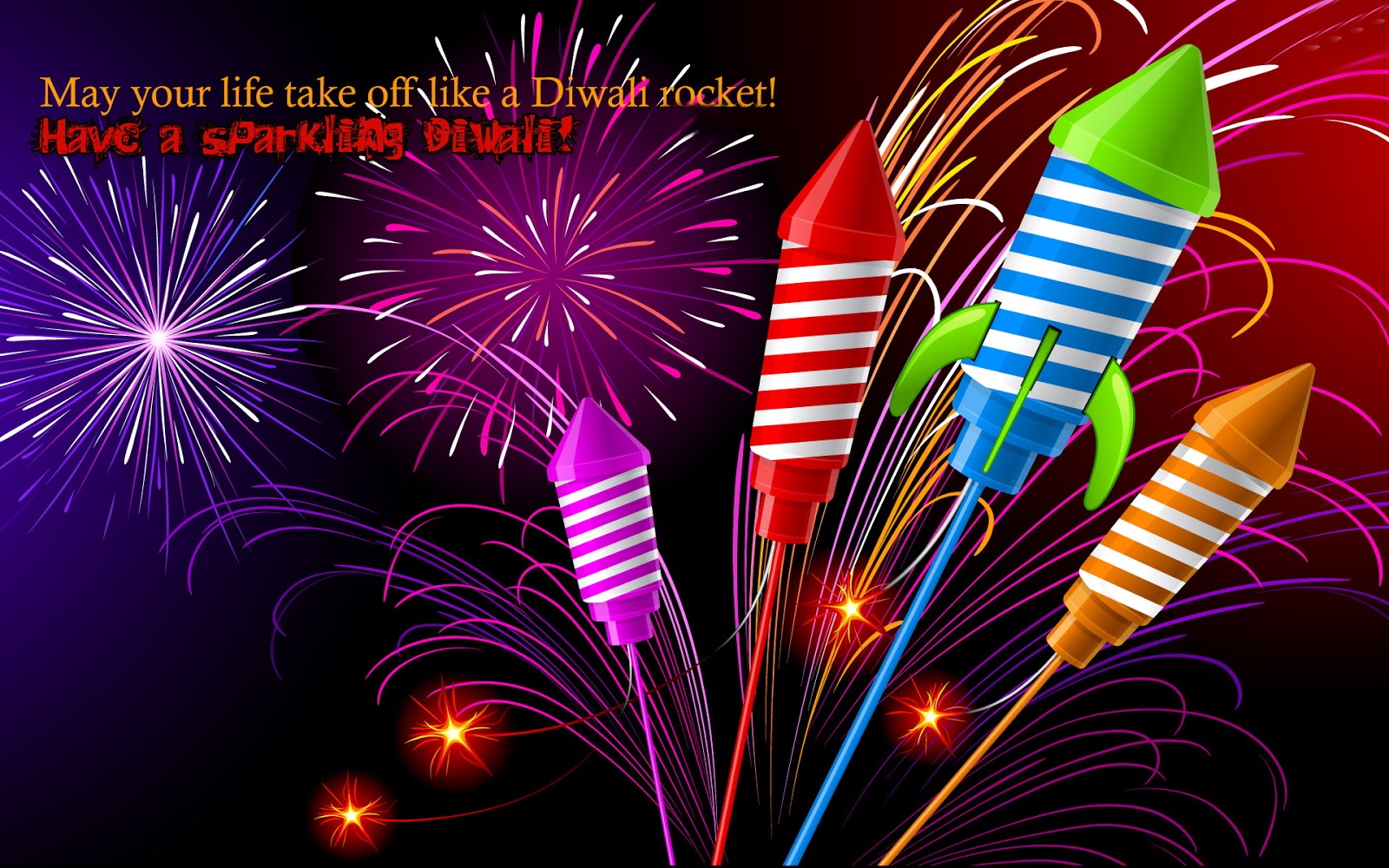 Happy Diwali Fireworks And Crackers HD Wallpaper