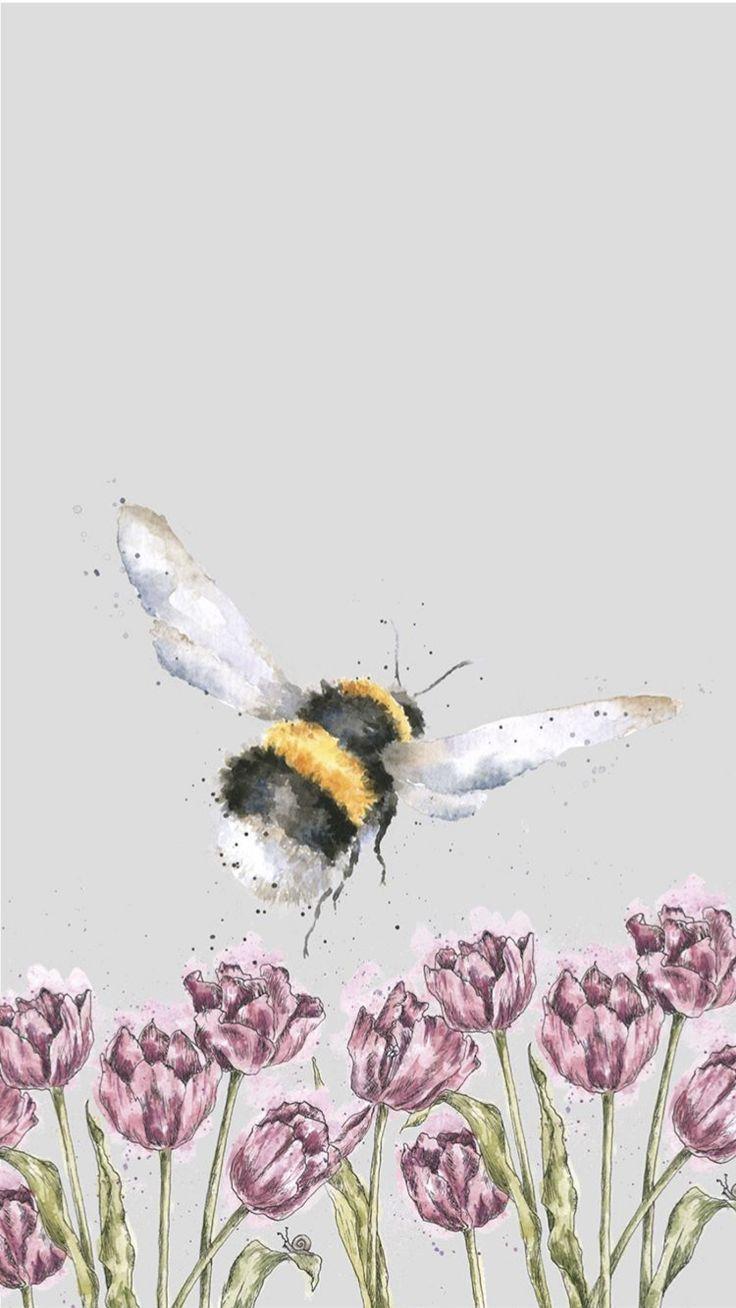 Bee Phone Wallpaper Artwork Painting Art