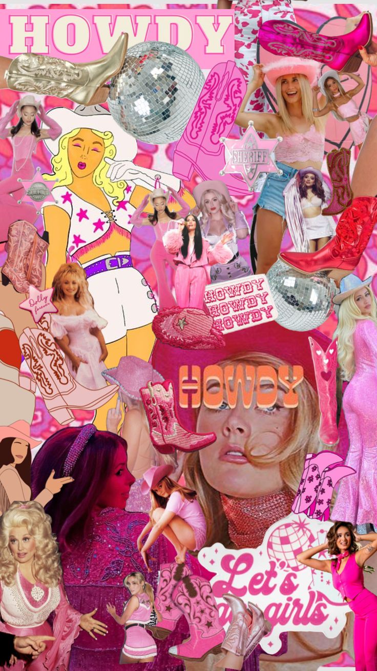 Neon Pink Cowgirl Wallpaper