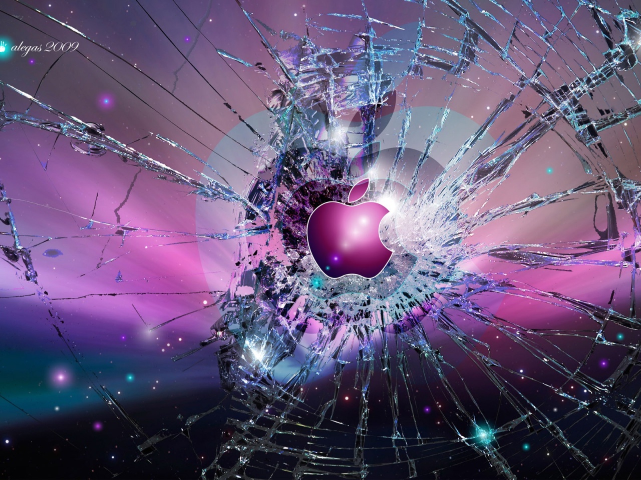 Cracked Apple Puter Screen Image Amp Pictures Becuo