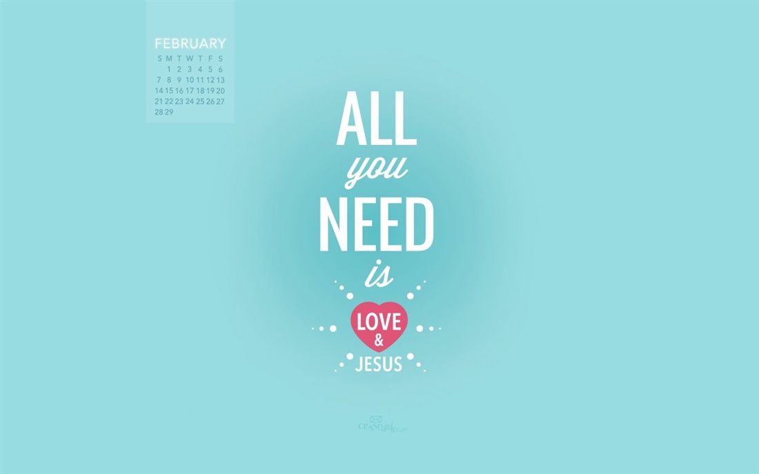 Love And Jesus Desktop Calendar February Wallpaper