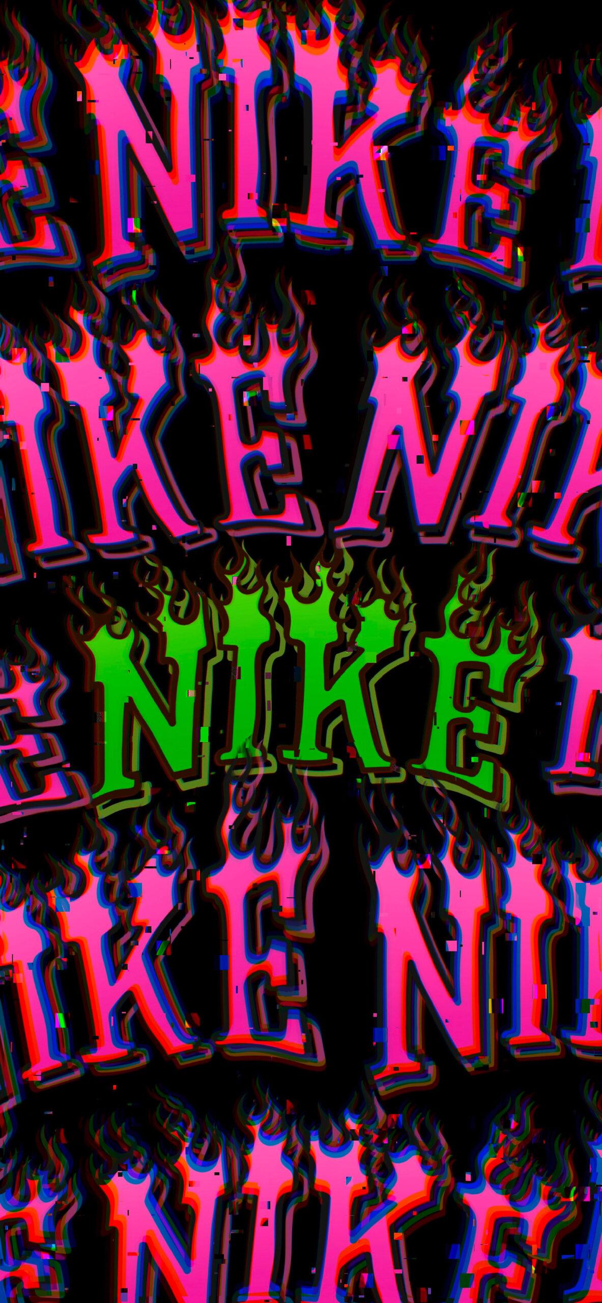 Black Nike Wallpaper With Flame Logo iPhone HD