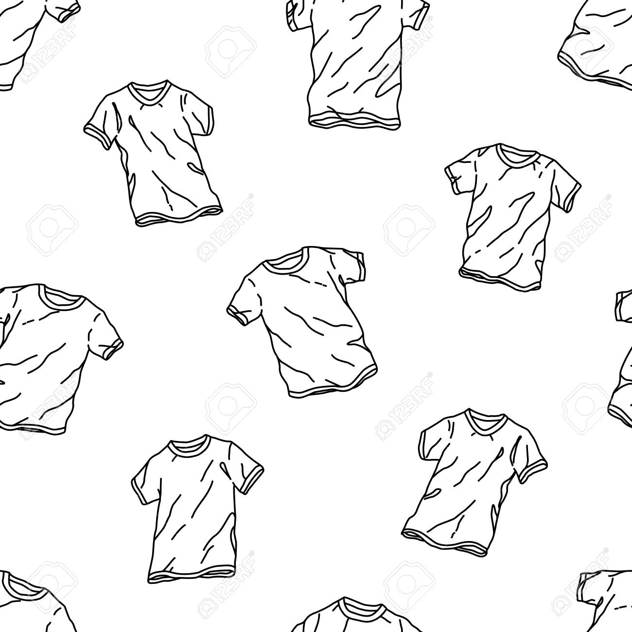 T shirt Polo Seamless Pattern Vector Doodle Wallpaper Isolated On 1300x1300