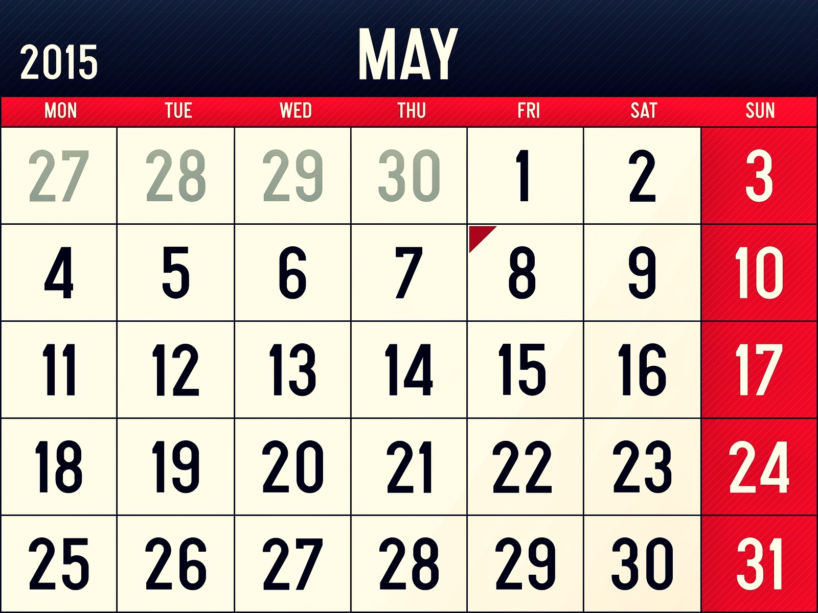 Calendar May Sky HD Wallpaper