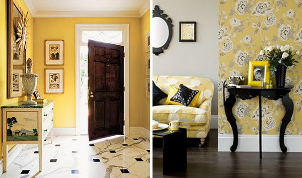 Yellow Hallway Interiors Accents Decor