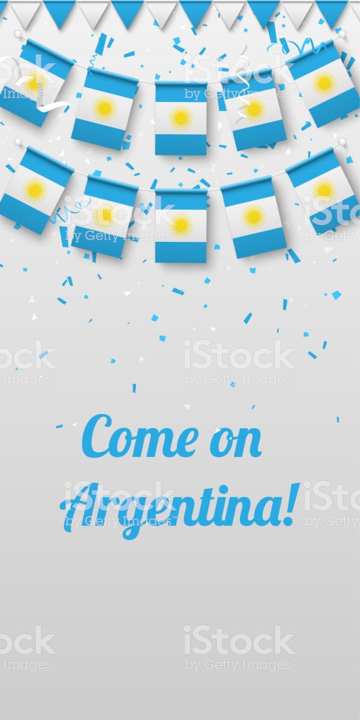 E On Argentina Background With National Flags Stock Vector Art