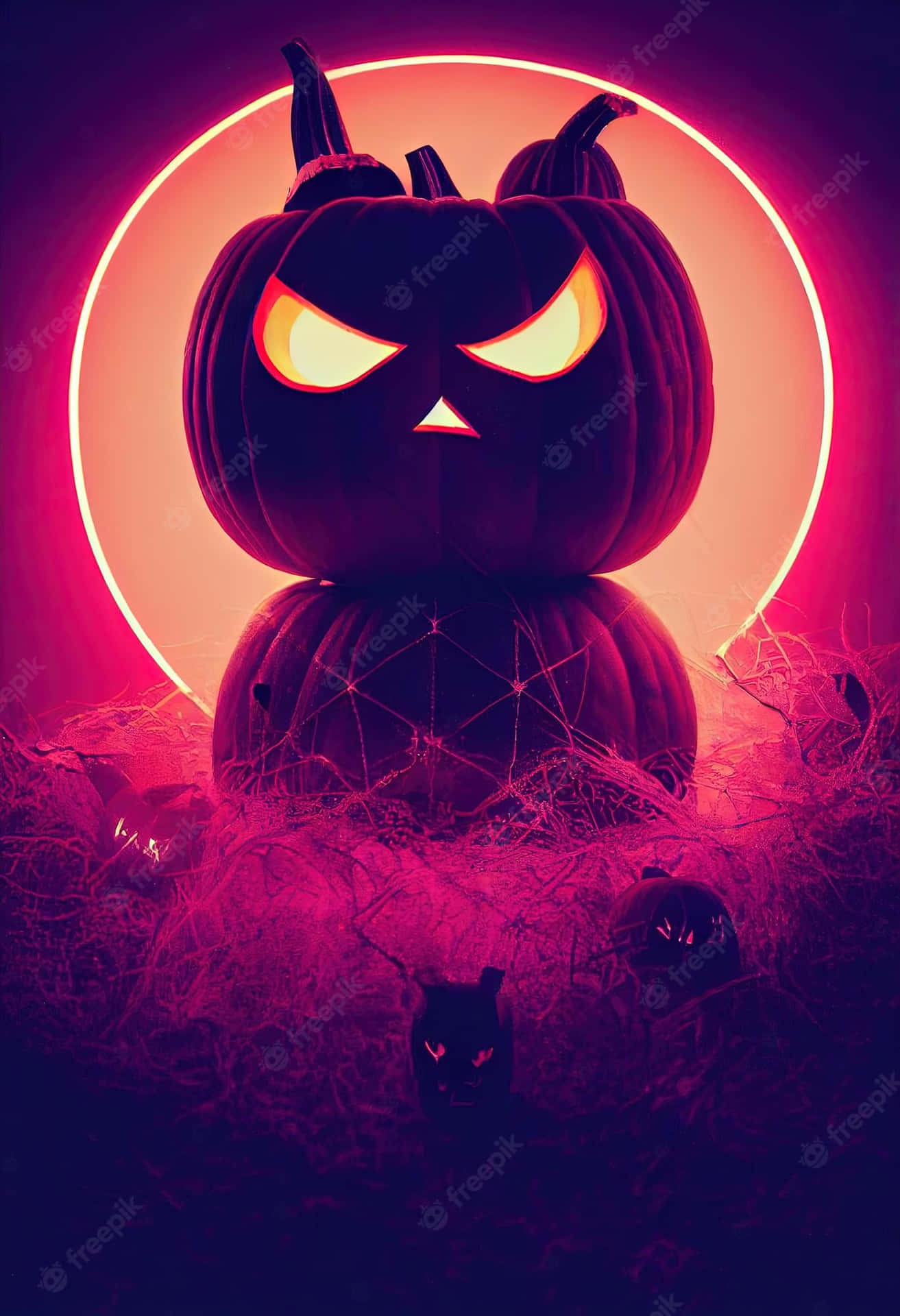 Neon Halloween Wallpaper
