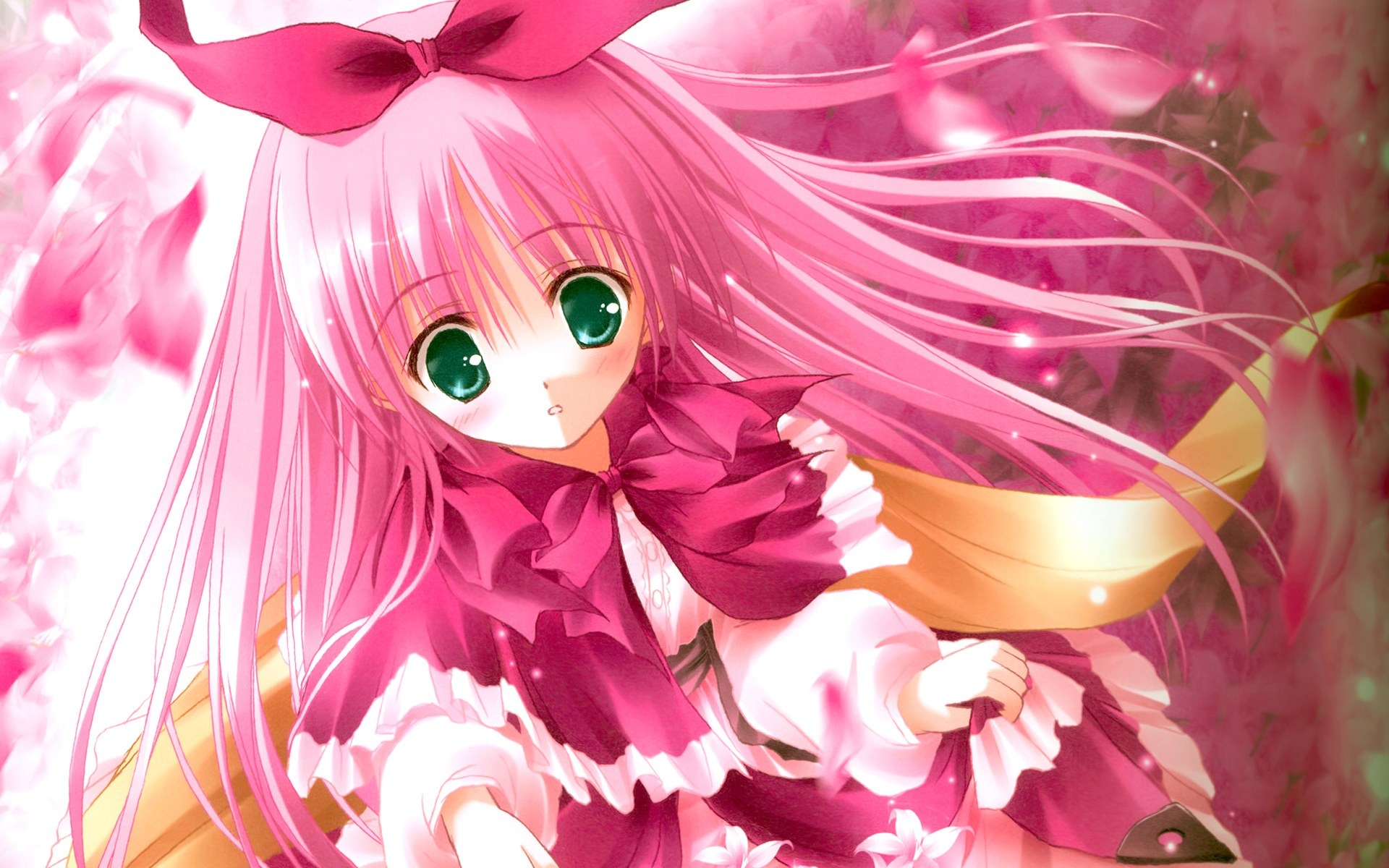 Cute Pink Anime Girl Wallpaper