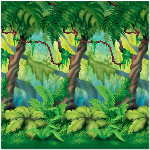 Jungle Trees Party Backdrop at Birthday Direct 600x600