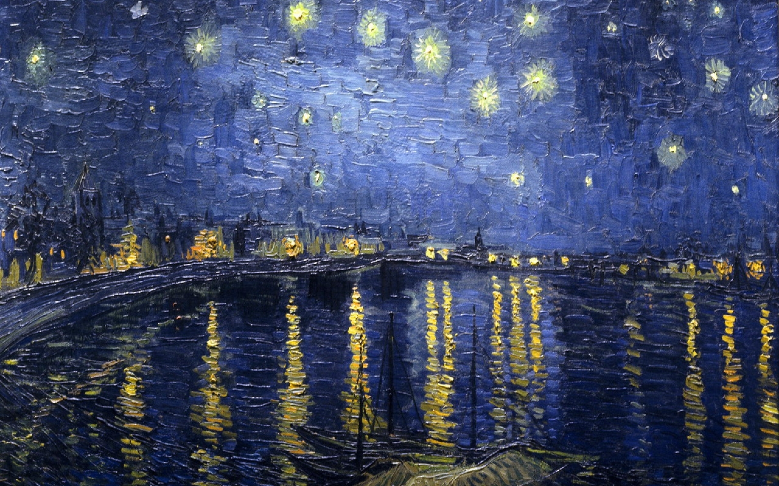 Van Gogh Starry Night Over The Rhone Wallpaper HD