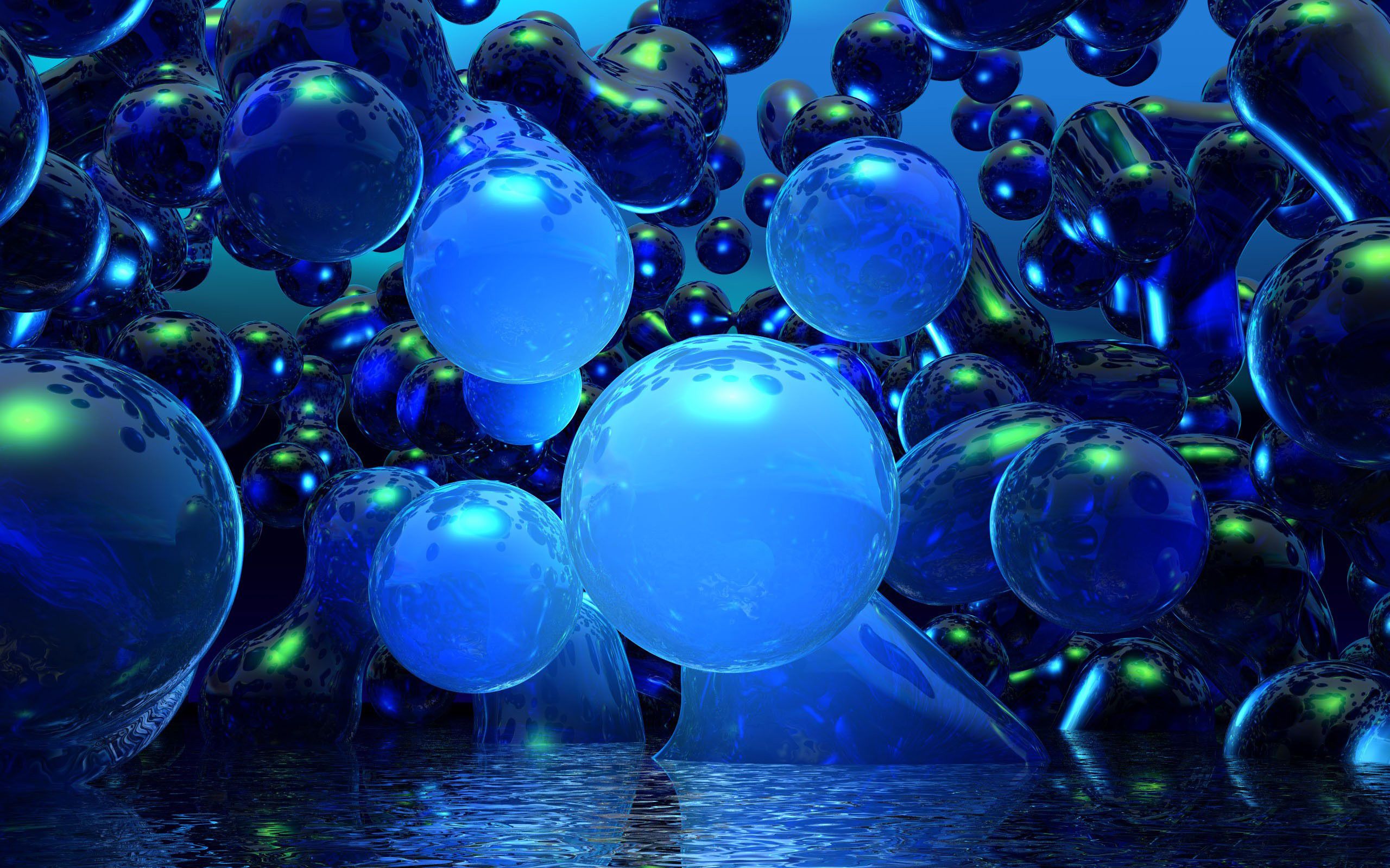 3d Backgrounds Blue Bubbles PC Android iPhone and iPad Wallpapers