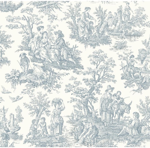 Waverly Wallpaper Wa7830 Country Life Toile Traditional