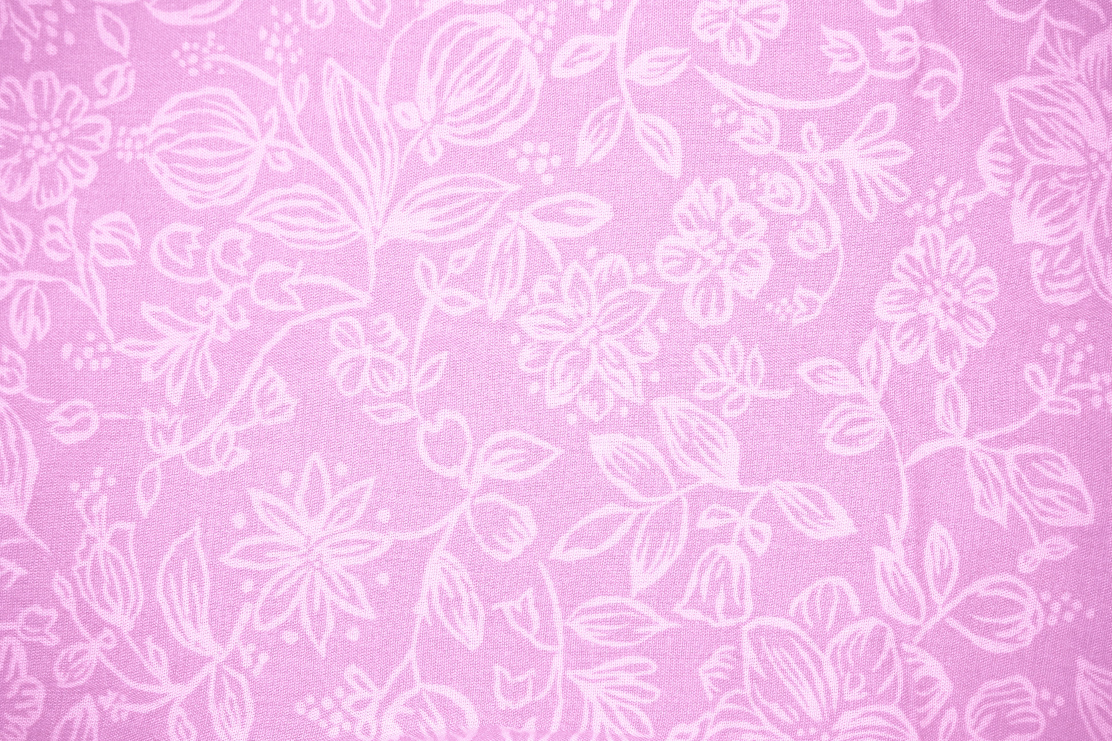 Pink Fabric With Floral Pattern Texture High Resolution Photo