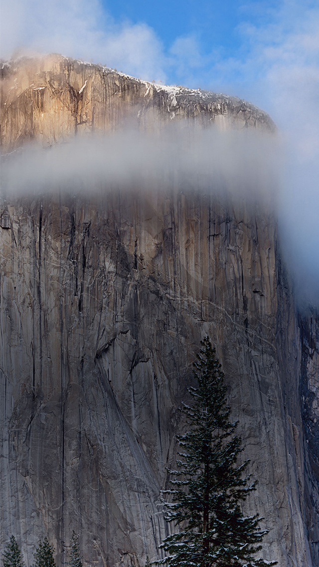Mac Osx Yosemite Cliff Fog iPhone Wallpaper Ipod HD