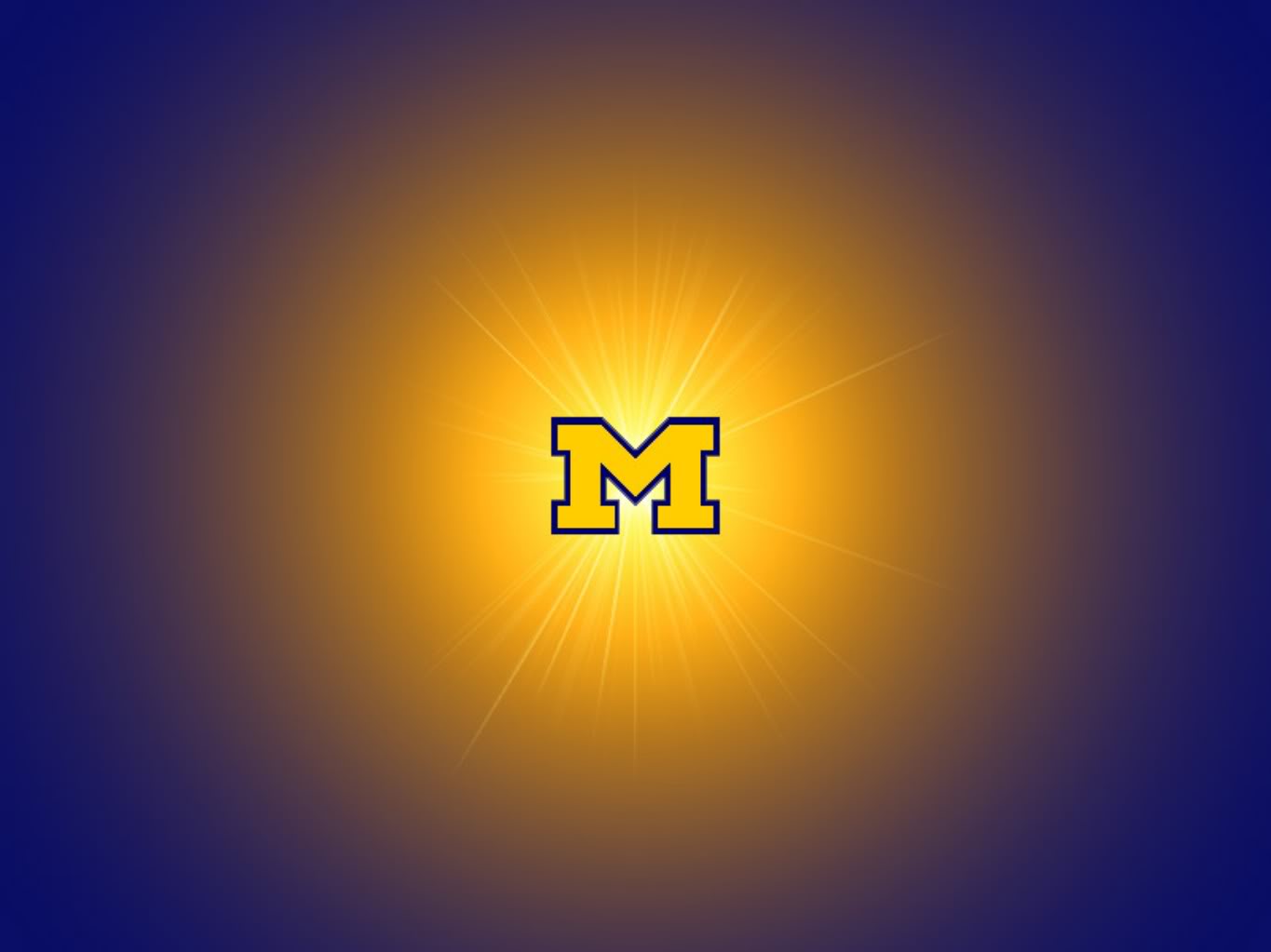 Michigan Glowing M Megabyte Background