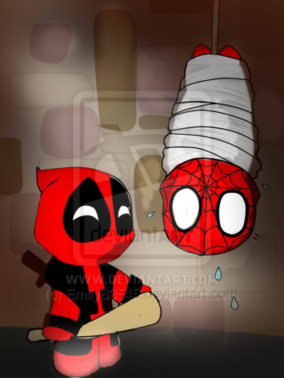 Chibi Deadpool  Hey spidy hows it hanging by EmilyB3545 on
