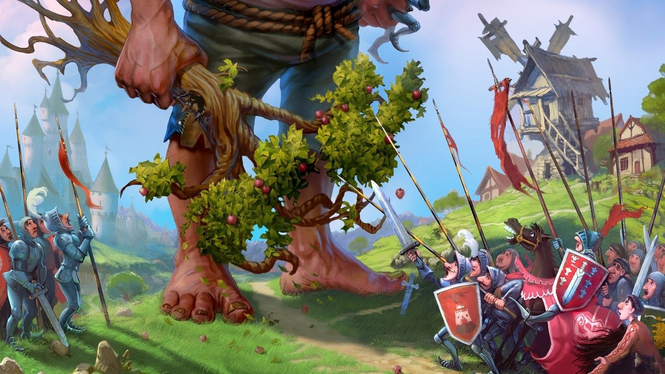 The giant attacking the village wallpaper 21642