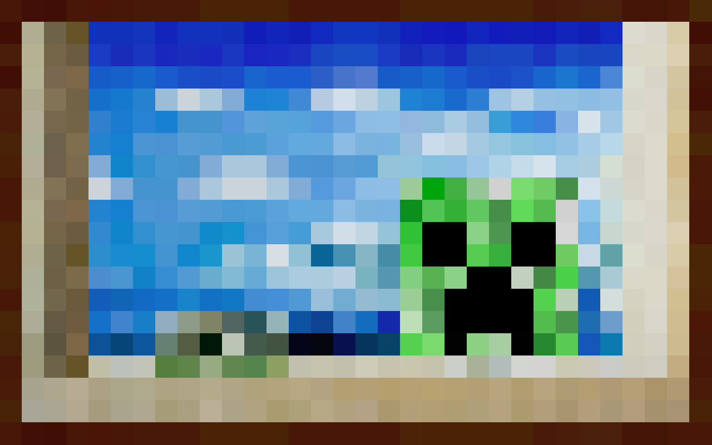 Minecraft Blue Creeper Painting Wallpaper By