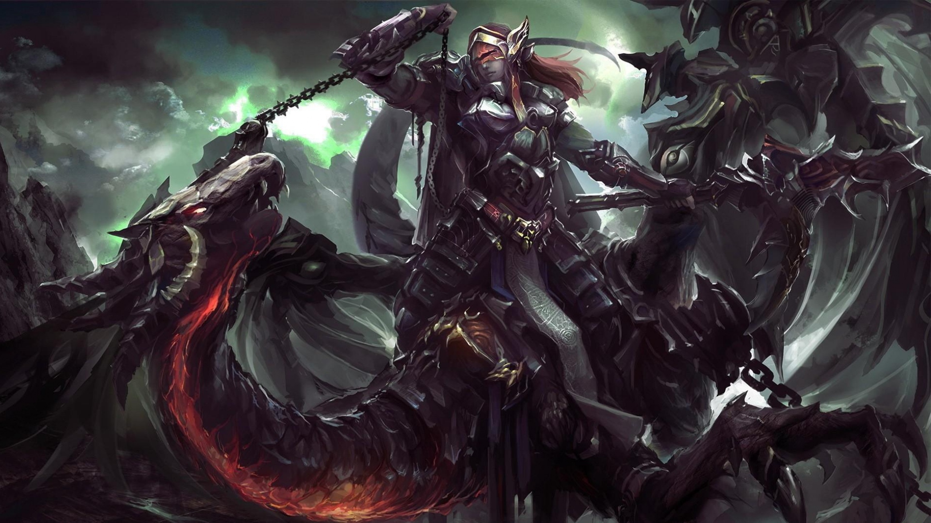 Dragon Rider Chain Gun Warrior Wallpaper Background Full HD 1080p