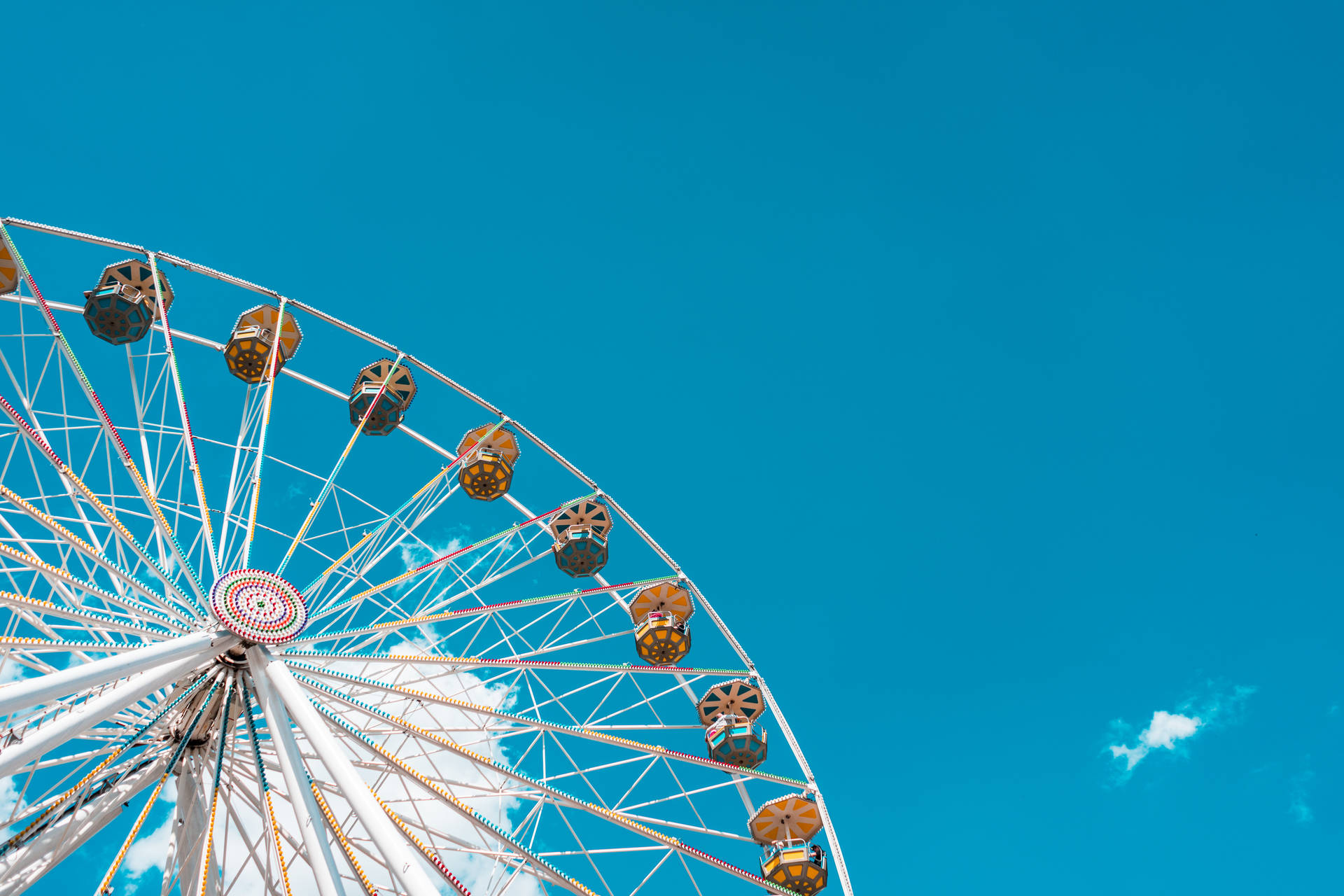 Ferris Wheel Sky Blue Color HD Wallpaper