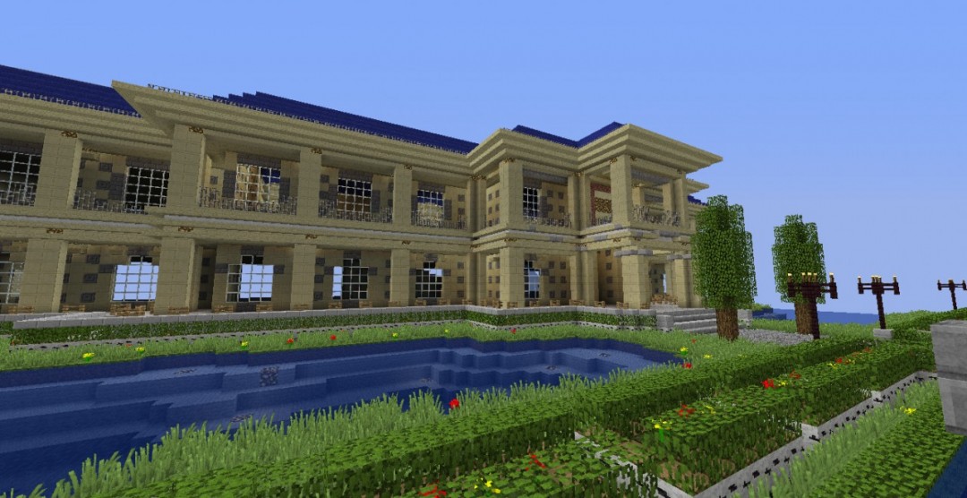Minecraft House Luxury HD Wallpaper