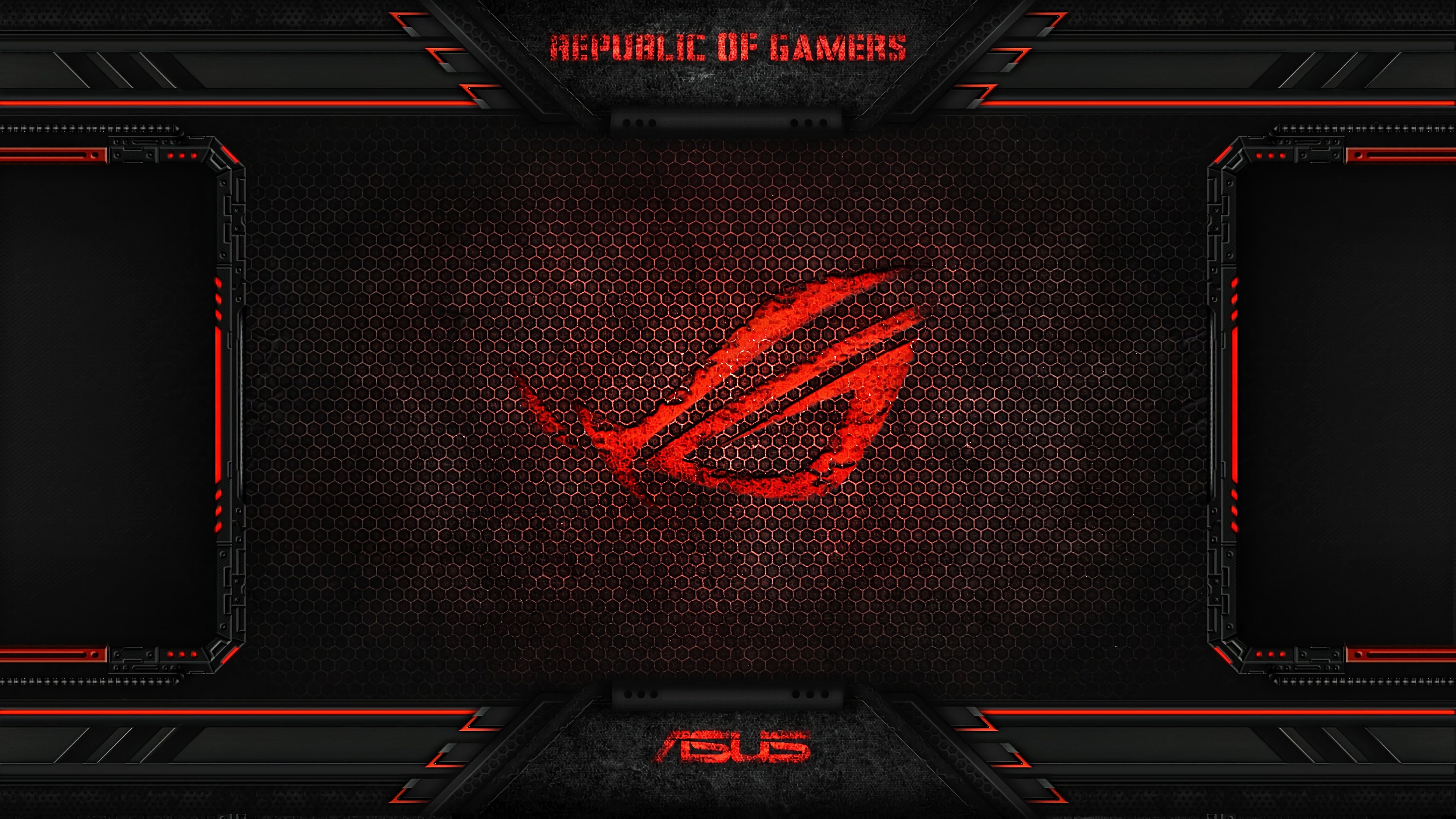 Asus Rog Red Logo Republic Of Gamers 4k