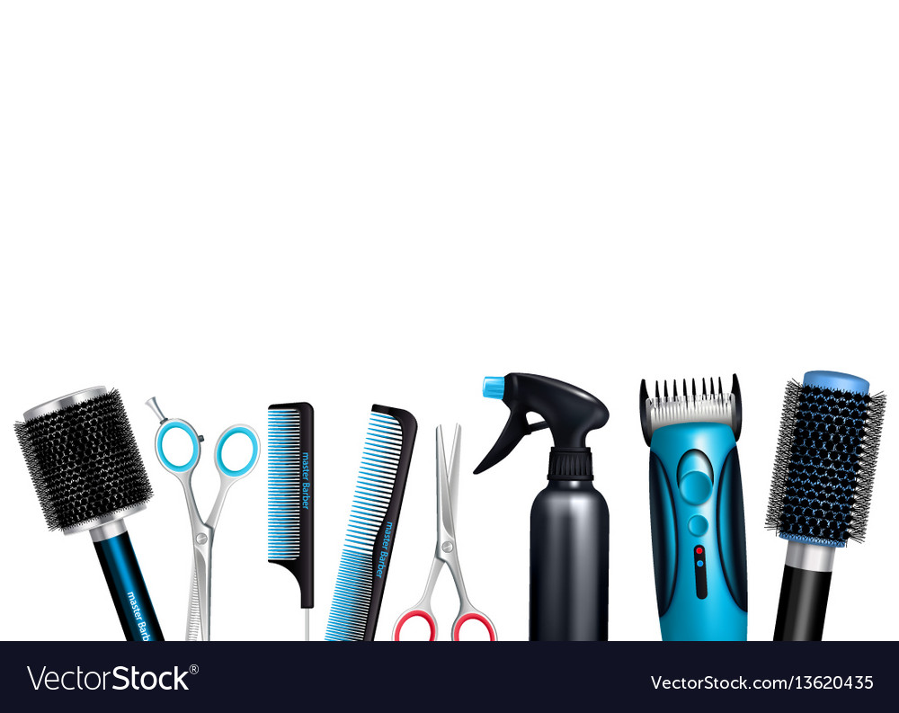 Hairdresser Tools Background Royalty Vector Image