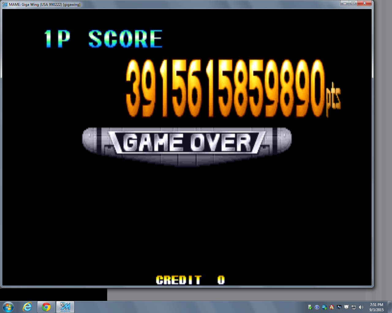 Giga Wing Gigawing Arcade Emulated M A E High Score By