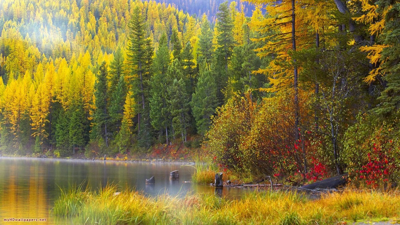 Mountain Autumn Desktop Wallpaper HD And