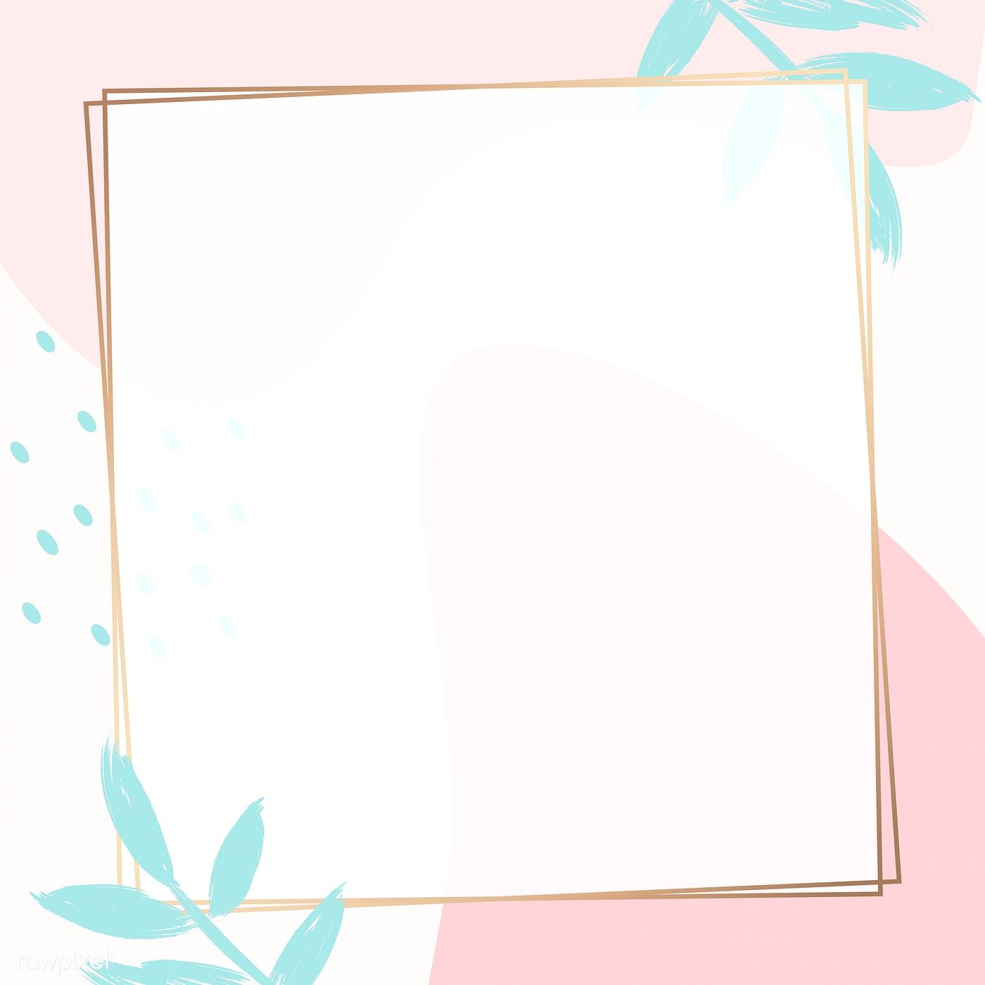 Premium Vector Of Square Golden Frame On A Colorful