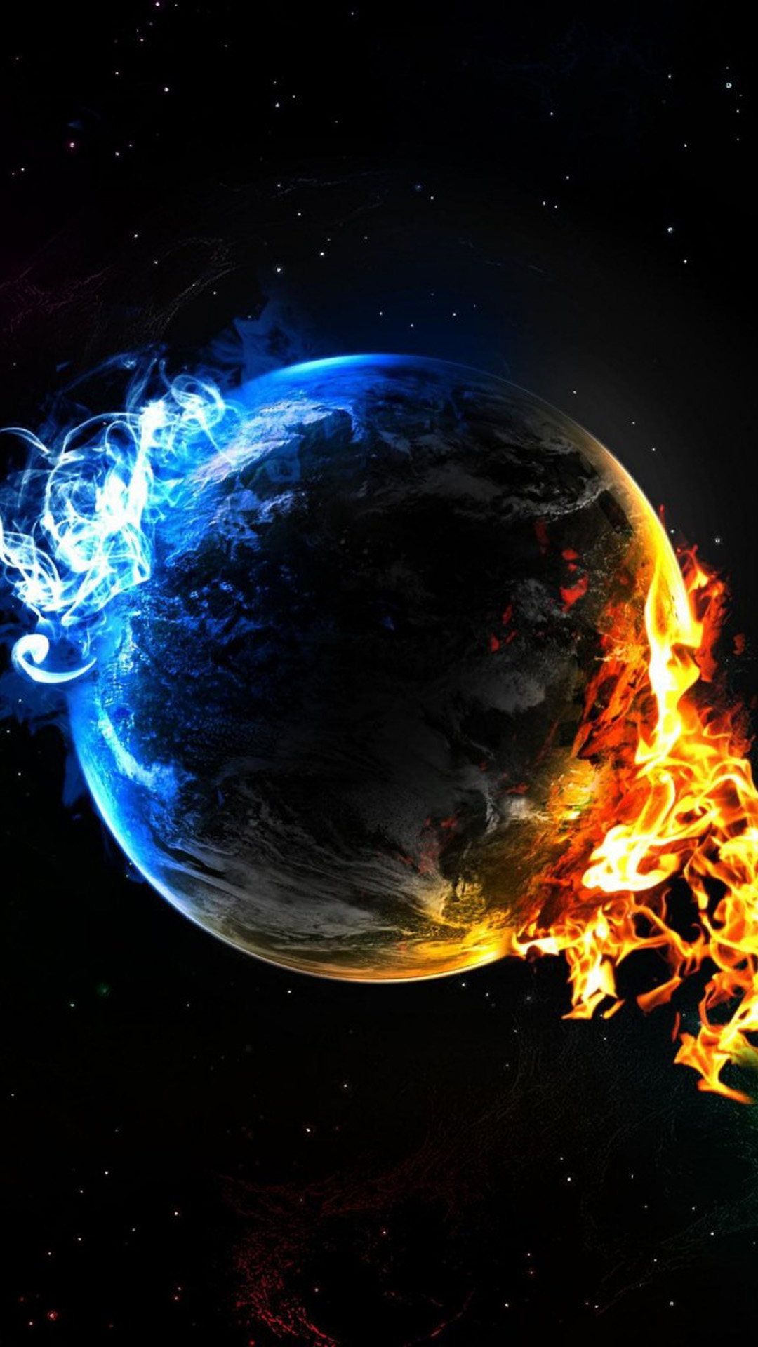 iPhone Plus Wallpaper HD Fire And Earth