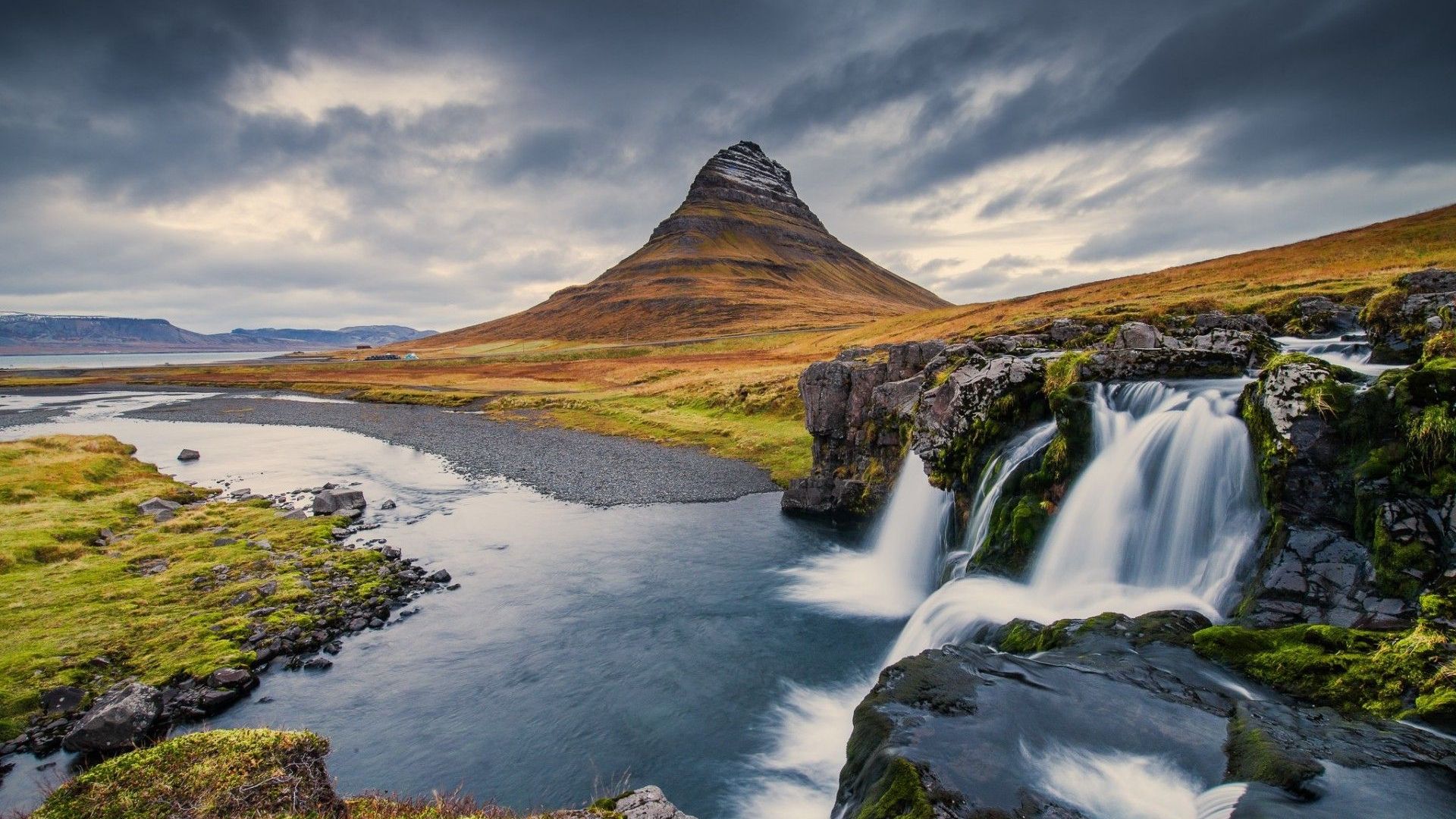 Kirkjufell Mountain And Waterfall Iceland Wallpaper