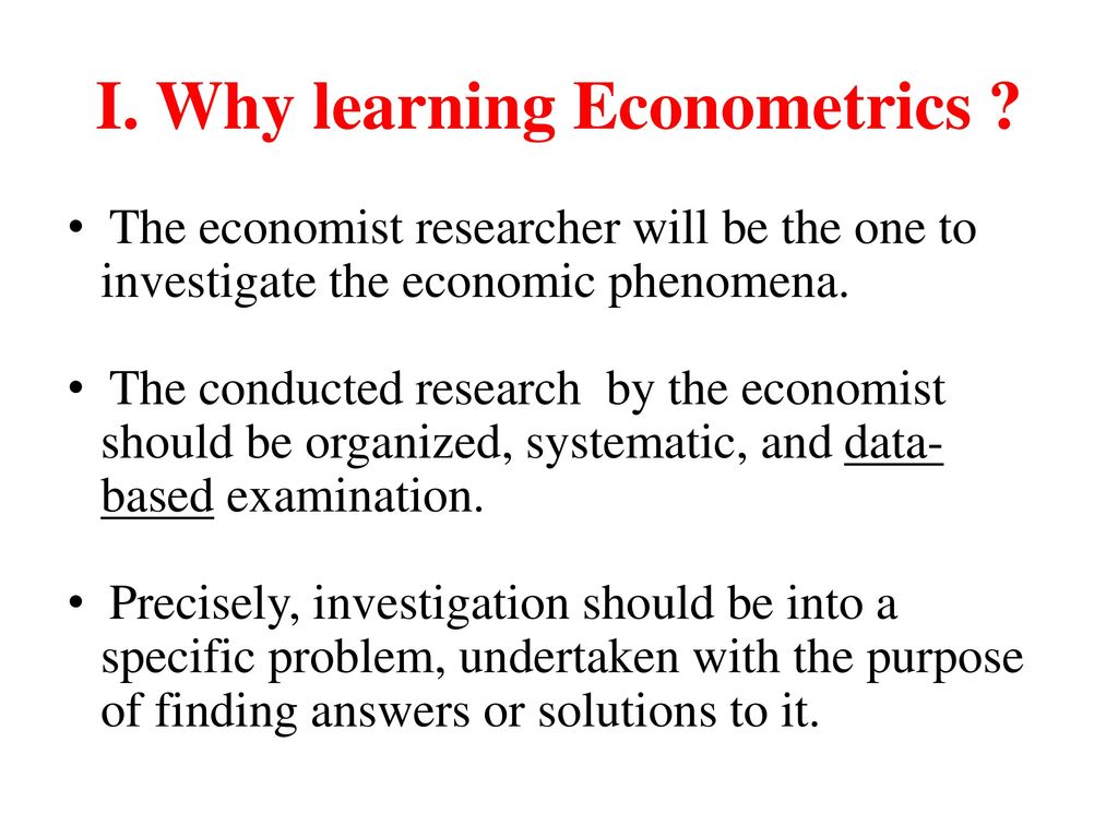 Chapter Introduction To Econometrics Ppt