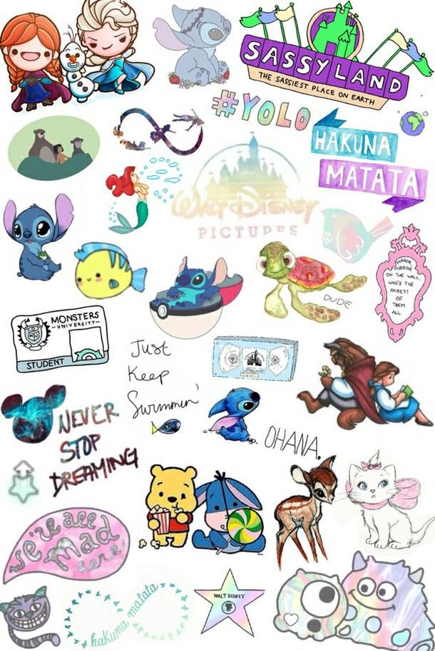 Cute Disney Hipster Overlays Random Stickers