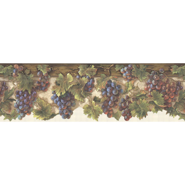 Green Grape Vine Brewster Wallpaper Borders