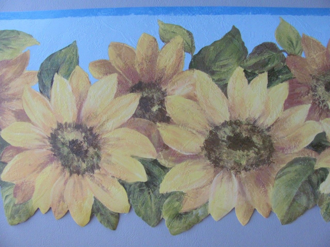 Free download Country Flowers Floral DIE CUT Blue TEXTURED WALL PAPER