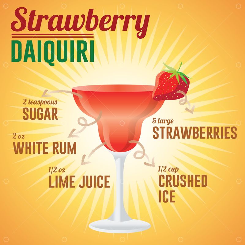 Strawberry Daiquiri Drink Wallpaper Graphic Vector Stock By