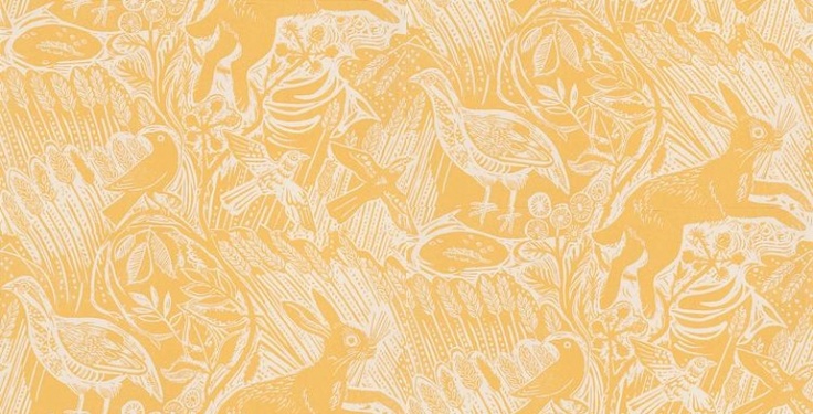 Wallpaper Harvest Hare By Mark Hearld Is A Single Colour