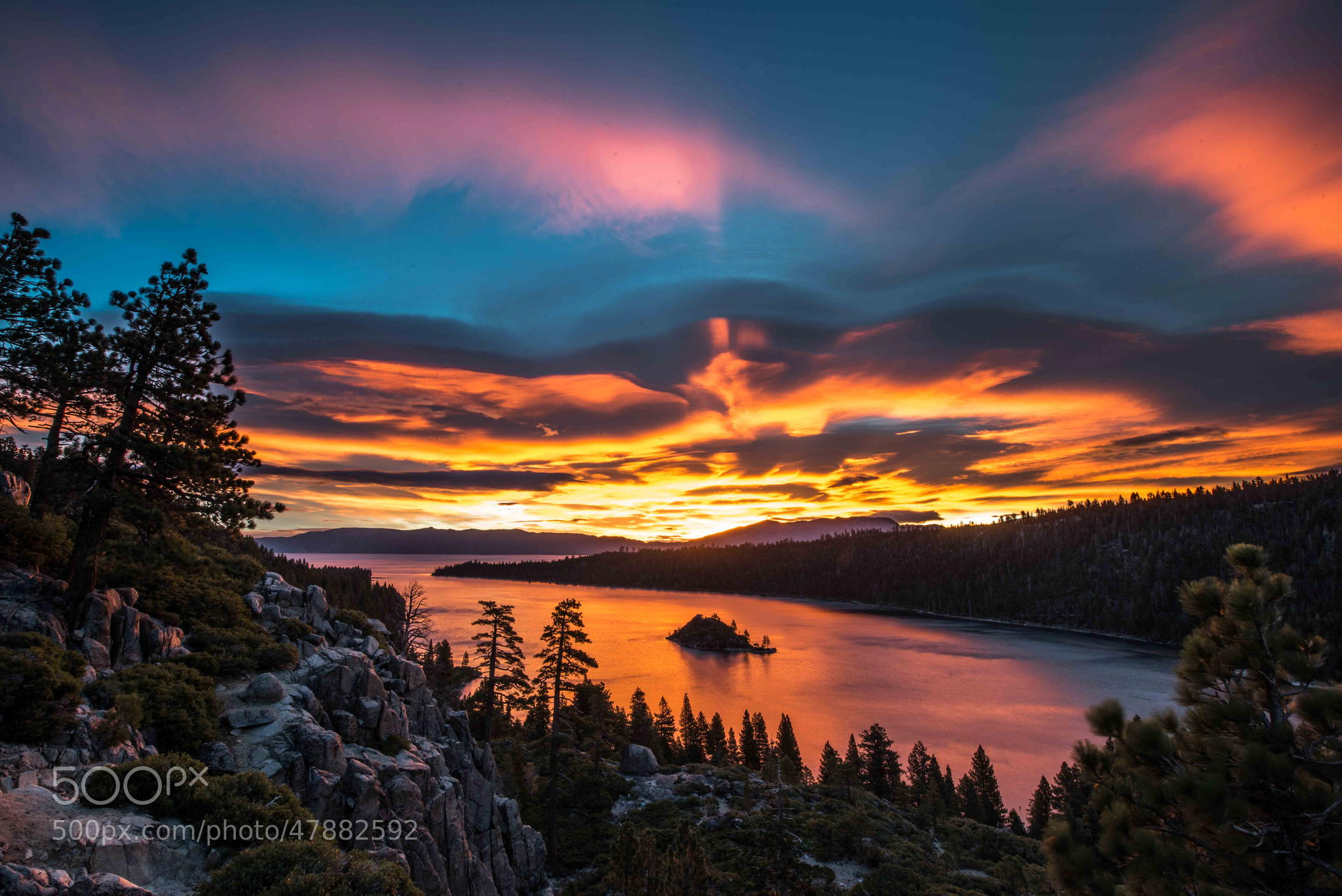 Photograph Sunrise On Emerald Bay Lake Tahoe By Bill Currier