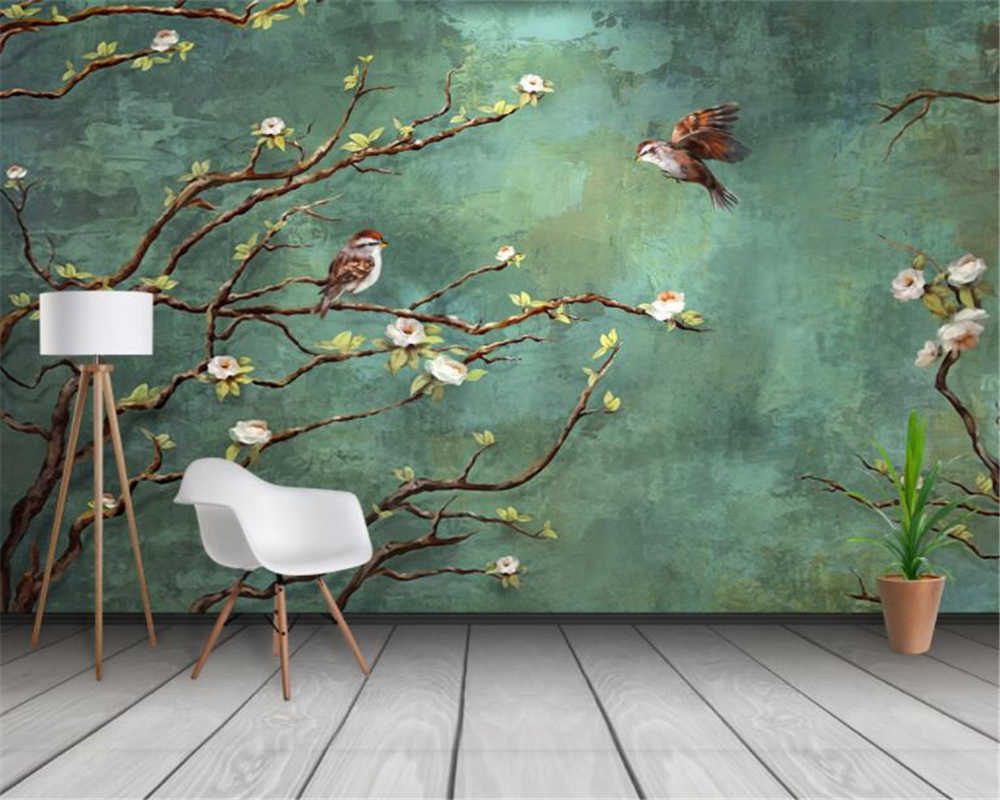 Beibehang Custom Wallpaper 3d Mural Hand Painted Painting Flowers