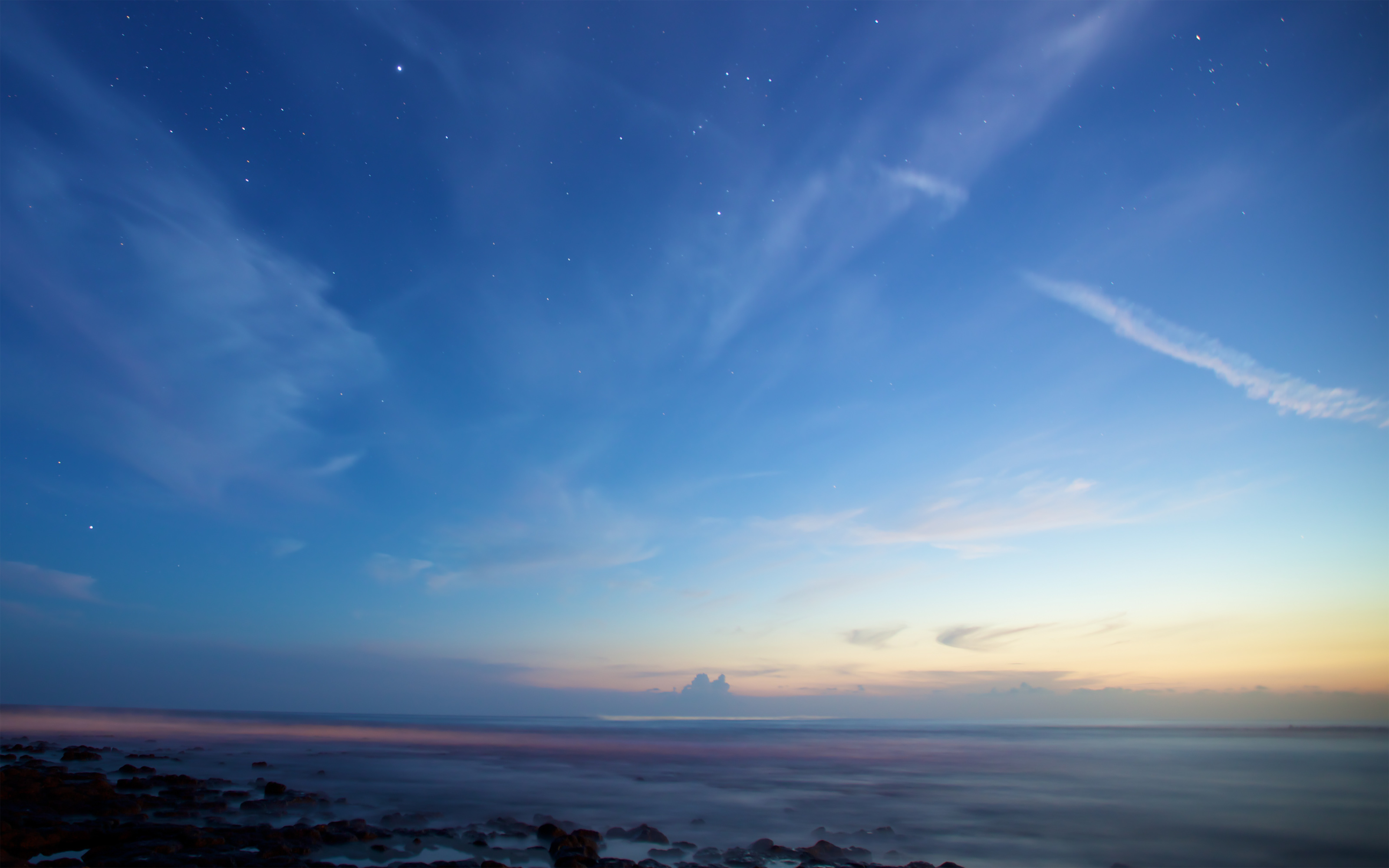 Clear Sky Wallpaper 4k Sunset Dusk Blue