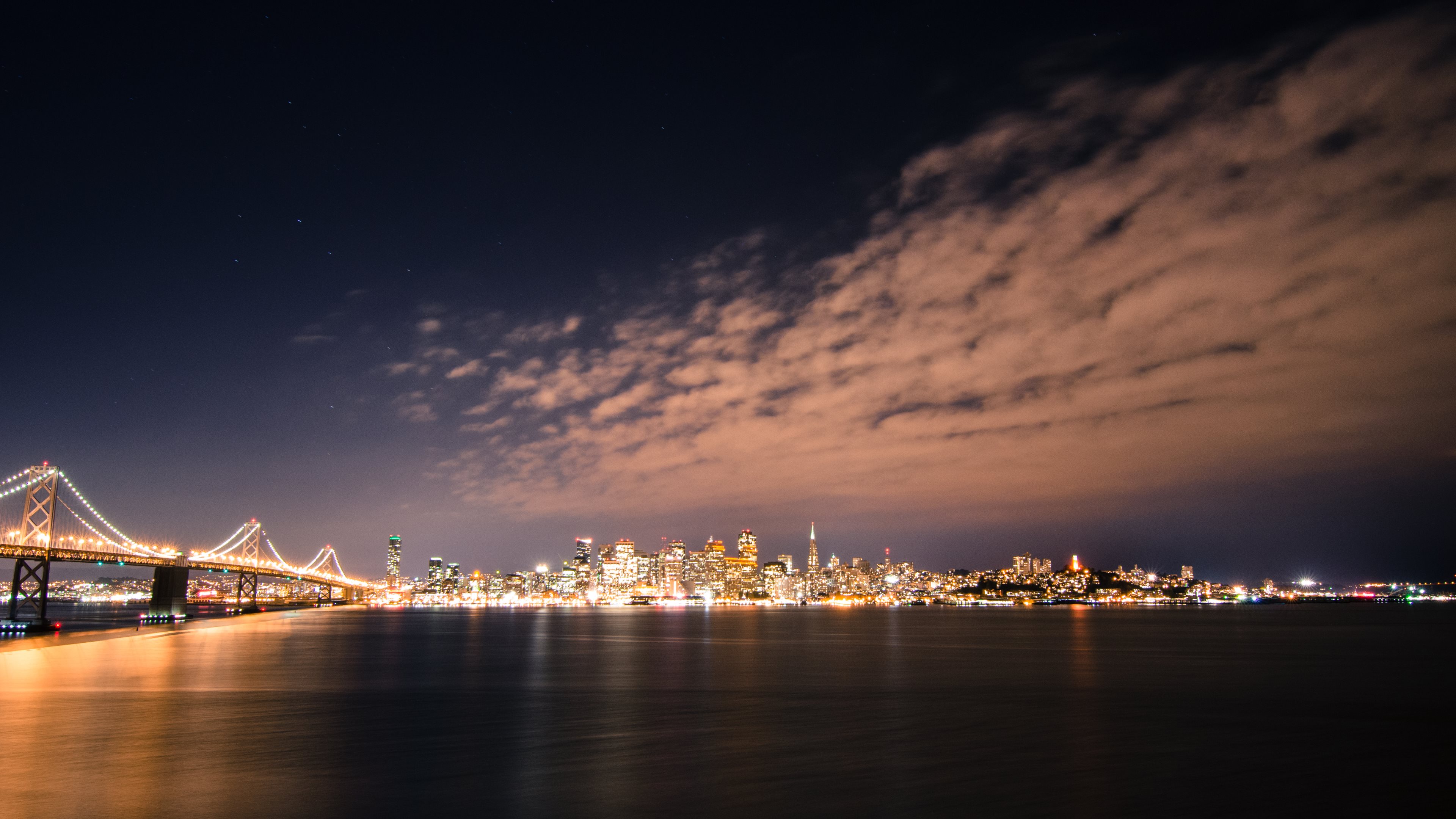 San Francisco Skyline By Night HD Wallpaper 4k
